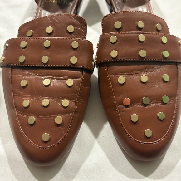 Vince Camuto Tan Studded Loafers - Picture 2 of 7